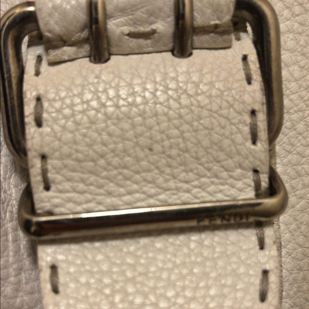 Fendi selleria authentic 925 vintage pebble leather vintage Cream Handbag - Picture 5 of 15